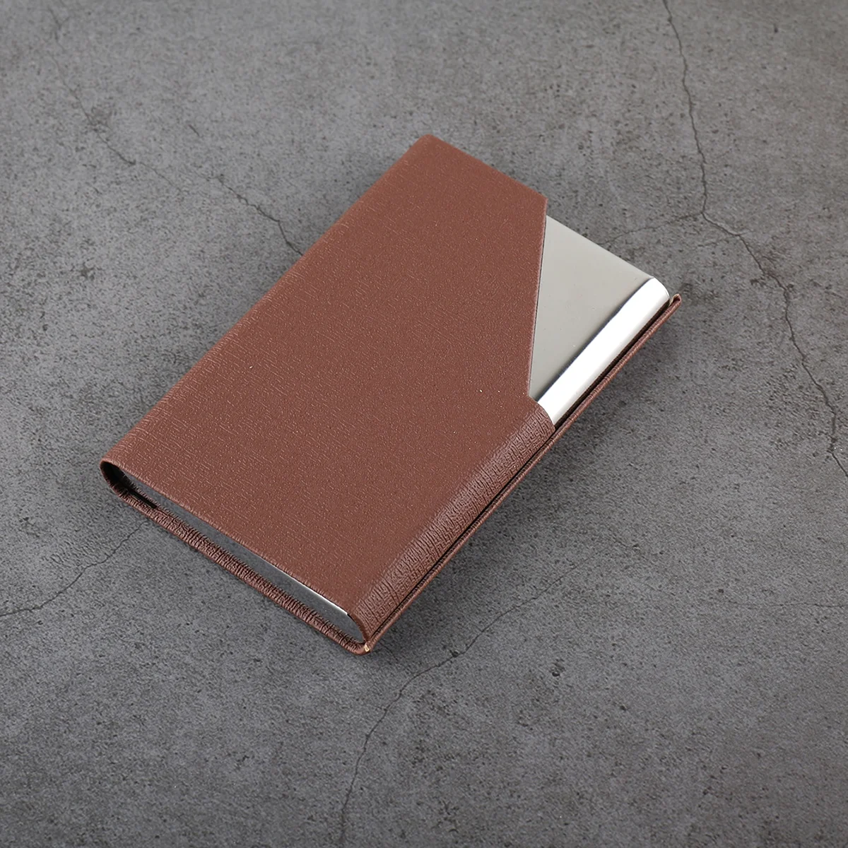 Luxury PU Leather Card Holder Wallet with Metal Finish