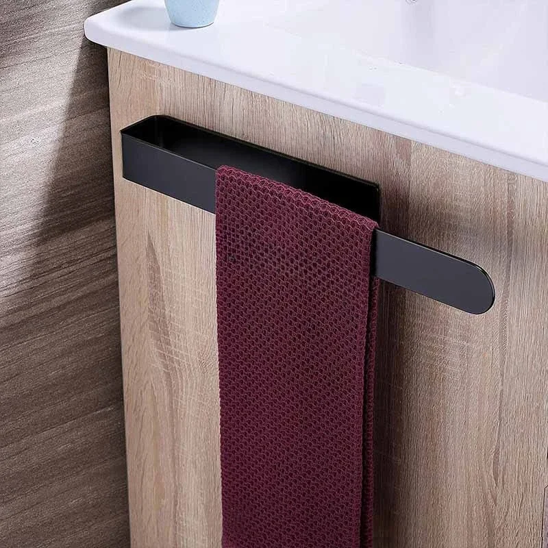 Hand Towel Ring Self Adhesive Bathroom Kitchen Towel Hand Holder Bar Stick on Wall Stainless Steel Matte Black towel rack