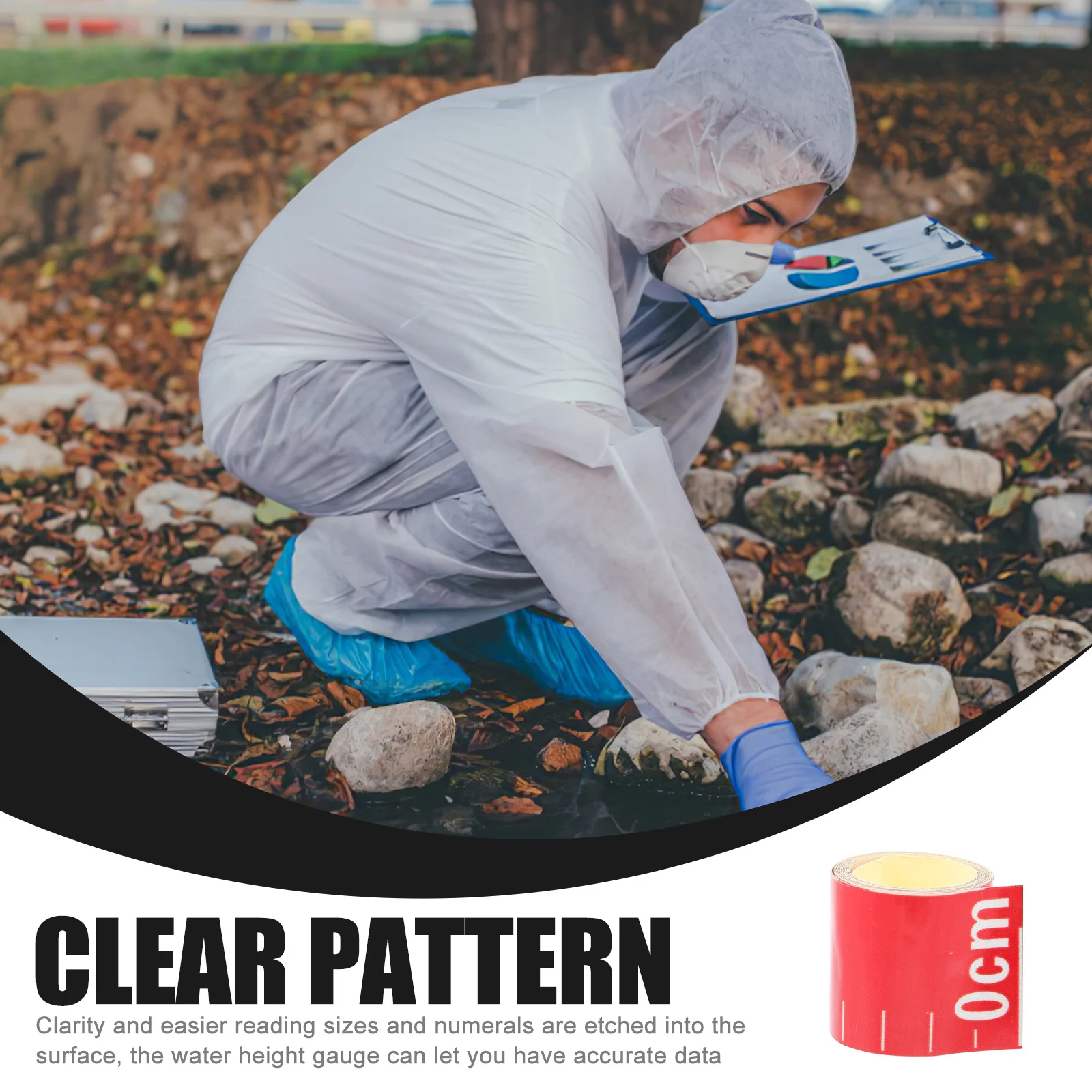 2개입 수위 게이지 스티커 자가 접착식 탱크 풀 깊이 측정 수위 게이지 도구 방수