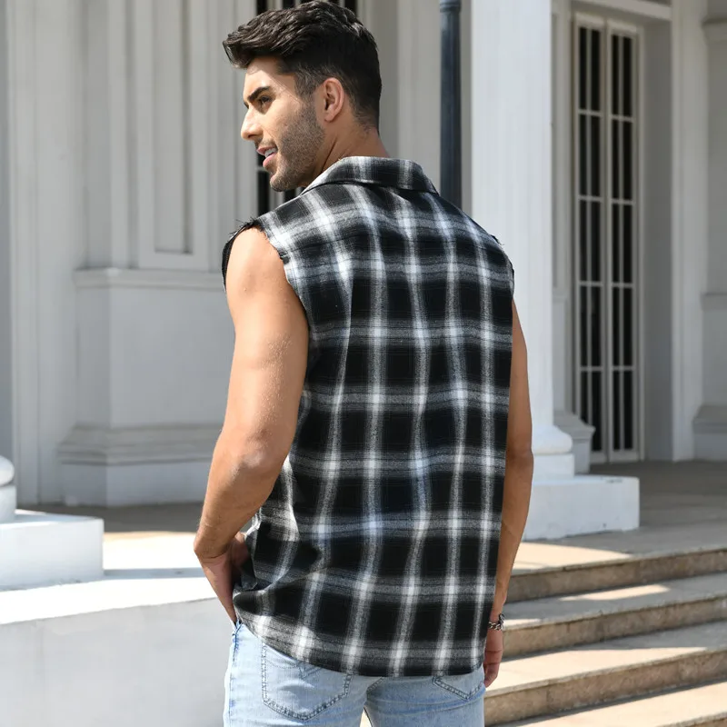 Casual Plaid Sleeveless Shirt for everyday wear4