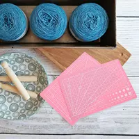 2Pcs A5 Dual-Side ABS Self Healing Cutting Pad with Fine Grid Lines Measuring Mat for Crafting Paper Fabric Clay Engraving 3