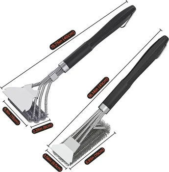Accessori per barbecue Spazzole per pulizia Strumento Grill BBQ Setole in acciaio inossidabile Spazzole da cucina per grigliate potenti antiaderenti 1
