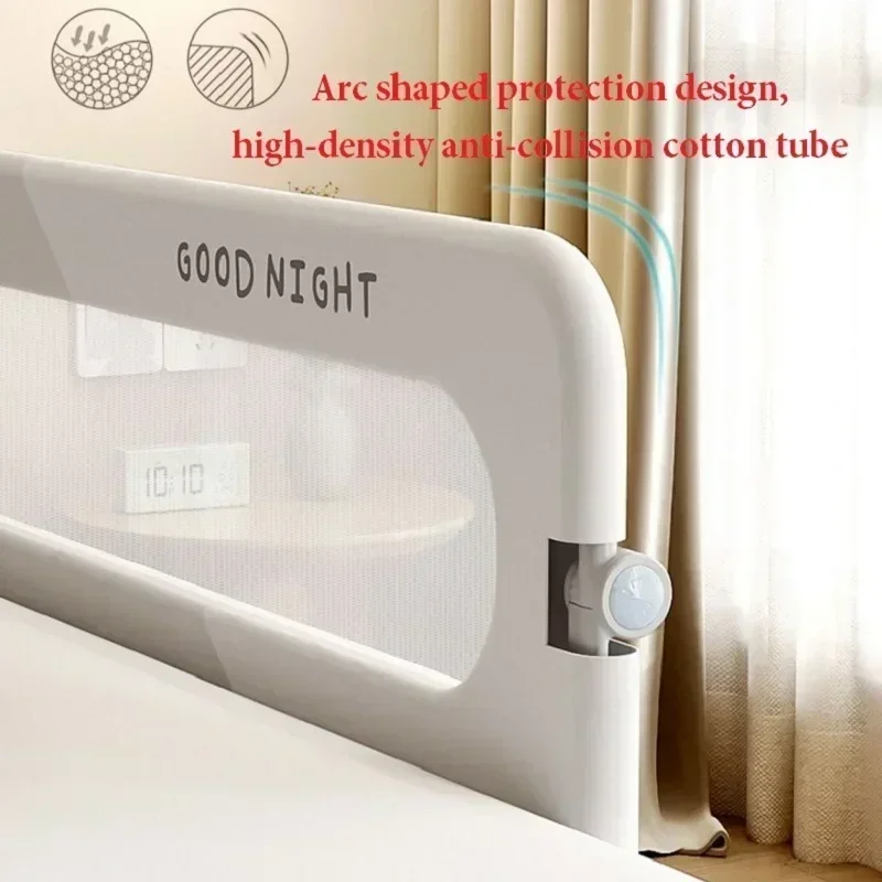 Bed Barrier IMBABY 180CM Bed Guardrail Adjustable Baby Safety One Click Folding Rail Guard for Kids Baby Sleeping Safety