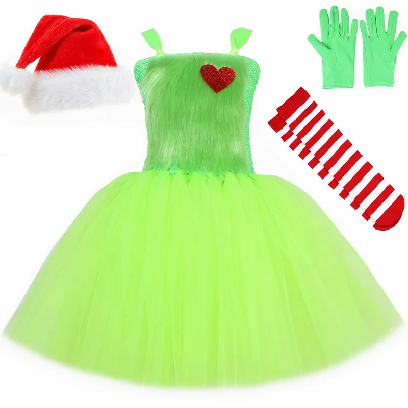 grinch green dress Red & Green Grinch Twirl Dress