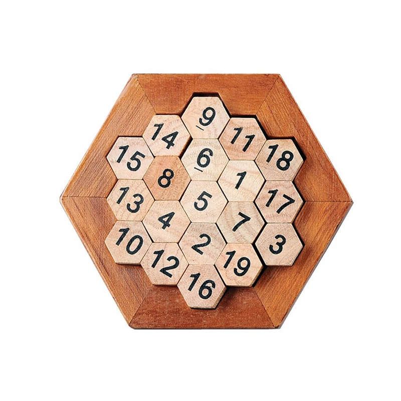 Wooden Hexagon Puzzle Number Sudoku Brain Teaser Casse Tete Rompecabezas De Madera Montessori Educational Toys Kids and Adults 2