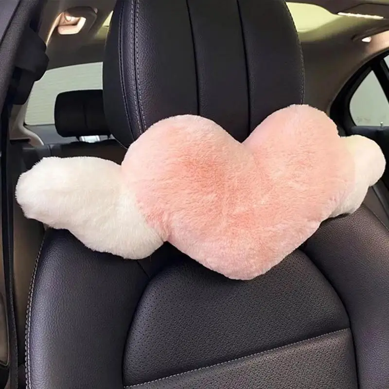 

Heart-Shaped Car Headrest Plush Love Neck Pillow Seat Universal Lumbar Pillow Support Accessories Back Car Cushion For Car Decor