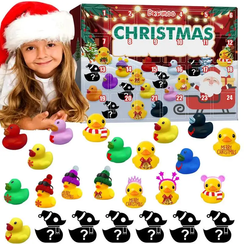 

Christmas Rubber Ducks Set 24 Days Christmas Advent Calendar Yellow Ducks Bath Toys Set Great Holiday Gift Party Favor for Kids
