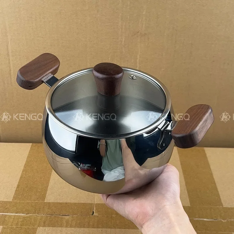 316 stainless steel milk pot induction cooker baby baby complementary food hot milk pot binaural small soup