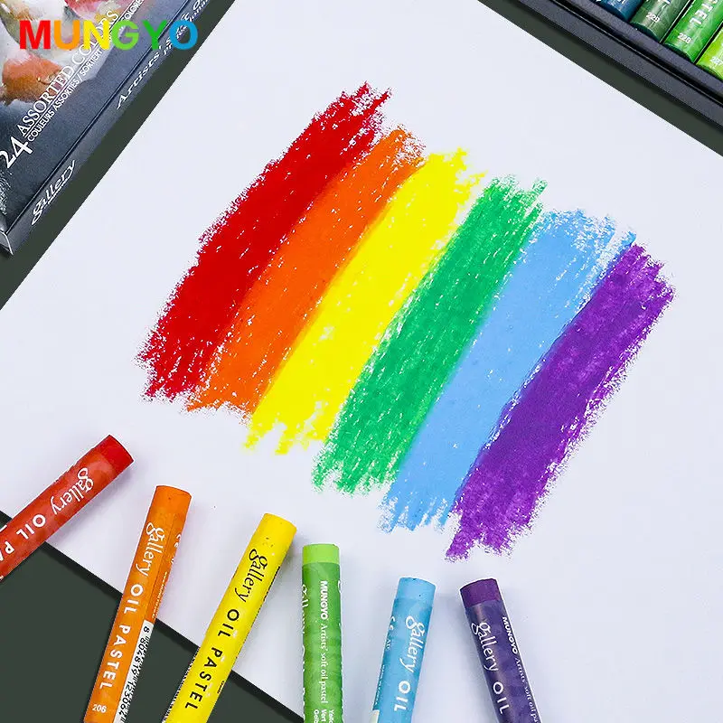 Mungyo 12/24/48 Colors Professional Soft Oil Pastel Dry High Quality Heavy Color Crayons For Drawing Stationery Art Supplies Wax