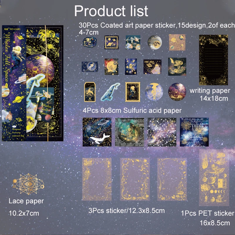 40Pcs Vintage Gold Hot Stamping Sticker Set Scrapbooking Decorative Paper Scrapbook Supplies Kit