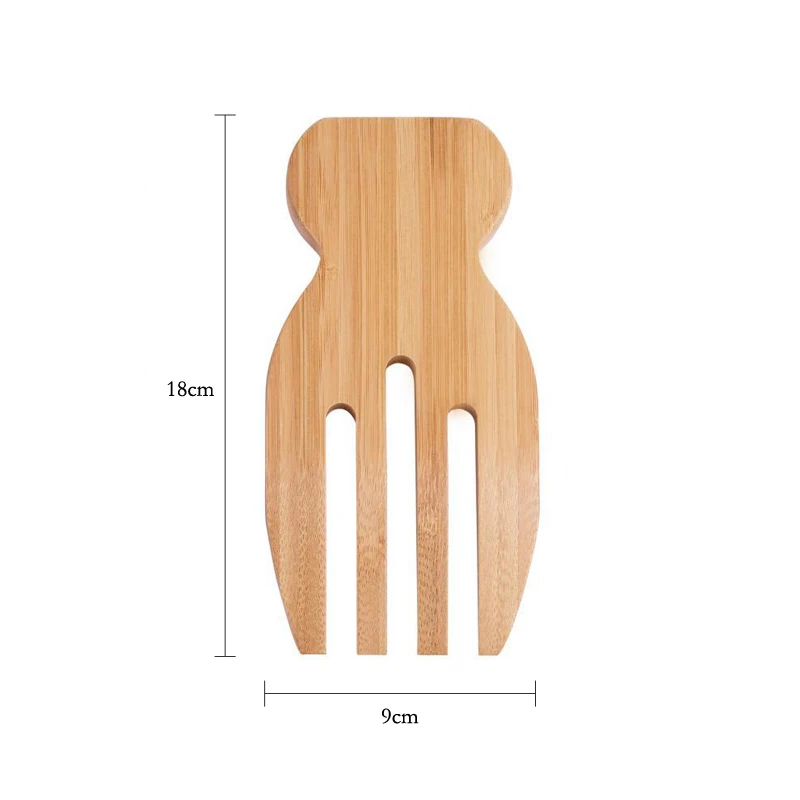 Salad Hands 2Pcs Salad Hands Bamboo Salad Servers Large Fruit Pasta Serving Set Mixing Fork Claws Cooking Helper Kitchen Tools Gadget
