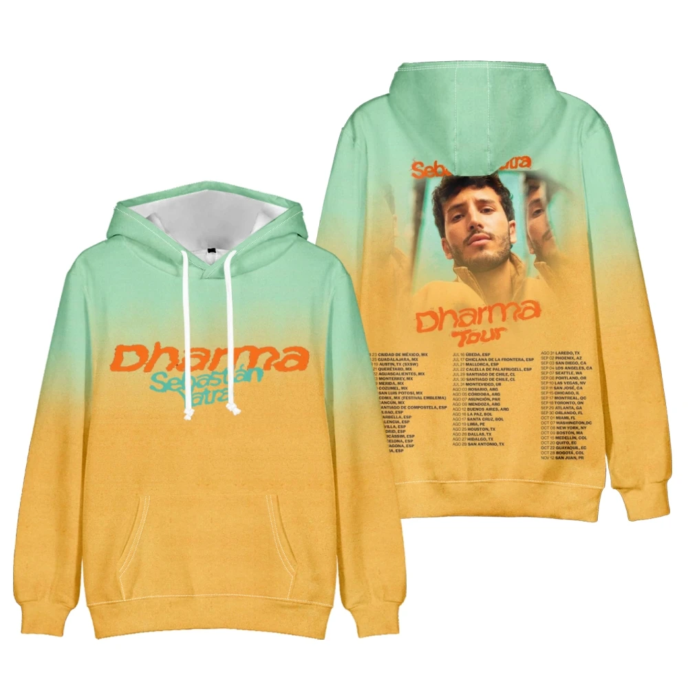 

Sebastian Yatra Dharma Hoodie 2022 Dharma Tour Long Sleeve Women Men Hooded Sweatshirt 3D Clothes