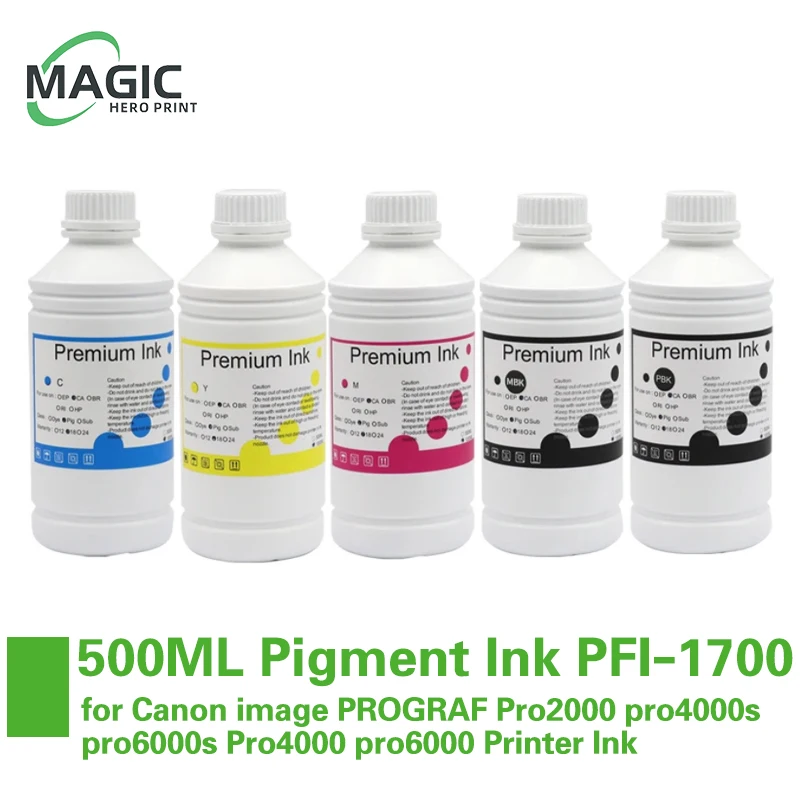 

500ML Pigment Ink PFI-1700 PFI1700 Refill ink for Canon image PROGRAF Pro2000 pro4000s pro6000s Pro4000 pro6000 Printer Ink