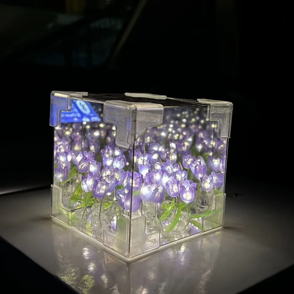 Description Picture 3 of itemDIY Tulip Sea Rubik's Cube Mirror Night Light Car Decoration Materials Handmade Birthday Gifts for Friends and Colleagues