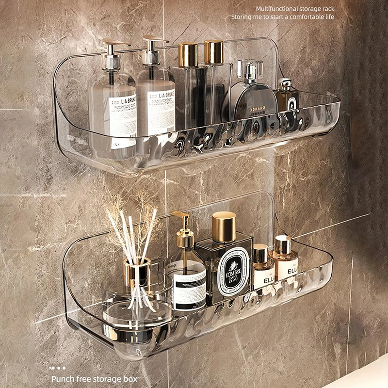 

Прозрачная полка для ванной комнаты, настенная раковина без пробивания отверстий, настенная прозрачная полка для хранения косметики