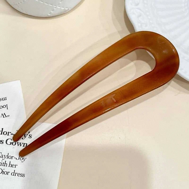 2 STÜCK 2025 Neue U-förmige Haarstab Vintage Französische Haarnadel Frauen Acetat Haarschmuck DIY Retro Frisur Werkzeug Neue Haarspangen – Detail 9