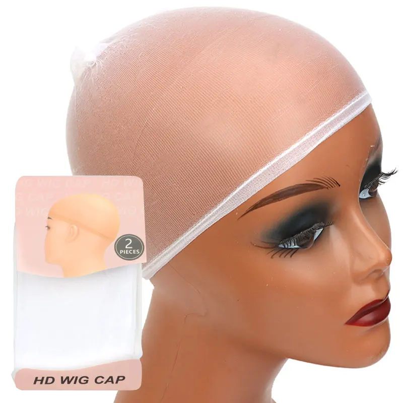 HD-Perückenkappe, unsichtbare Motorhaube, Perruque, Schwarz, Braun, Beige, Weiß, Perückennetz, Haarnetze, 2 Packungen, 4 Stück HD-Strumpfkappen für Perücken – Detail 7