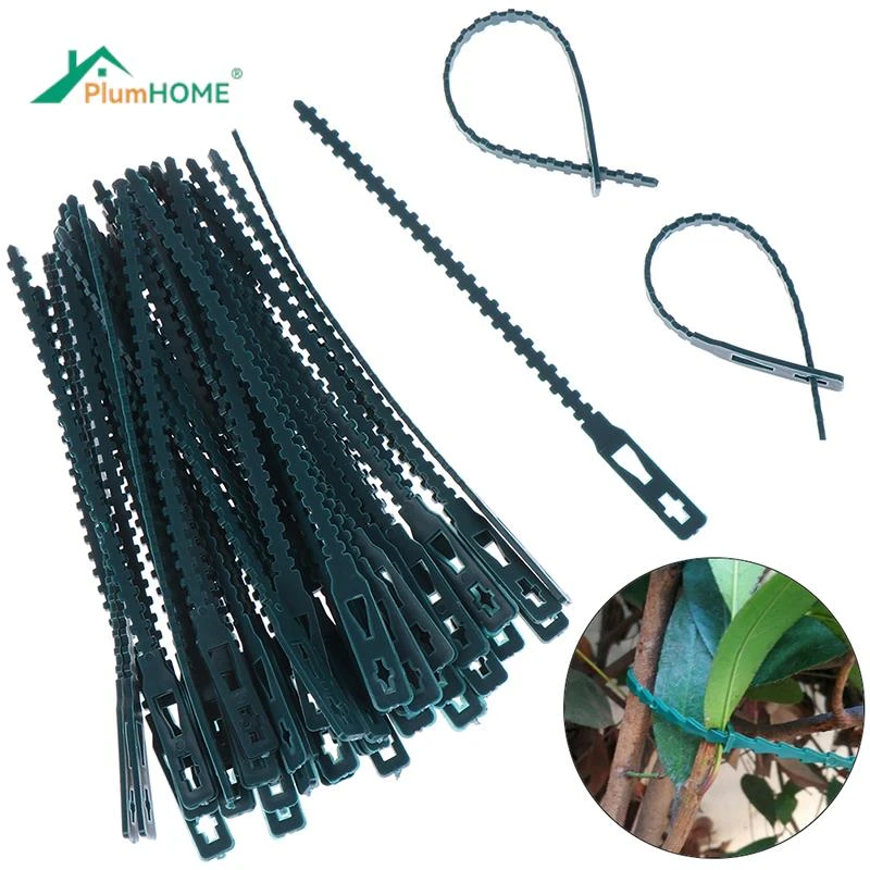 50pcs Plastic Plant Cable Ties Reusable Cable Ties for Garden Tree Climbing Support Adjustable Garden plant Tying Tool