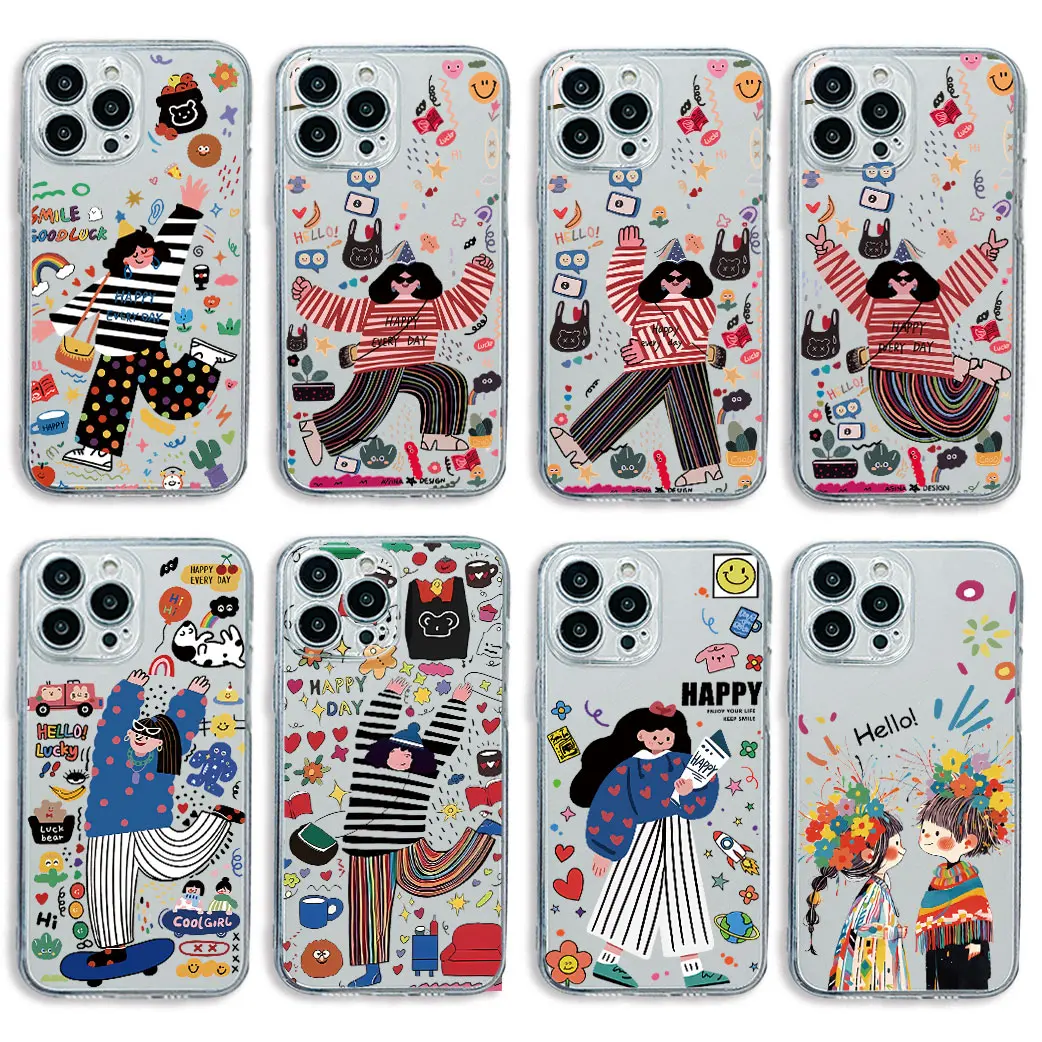 

Oil painting girl cute cat Clear Case For Samsung A73 A72 A71 A55 A52 A51 A50 A42 A35 A33 A32 A31 A30 A24 A23 A22 A13 5G Cover
