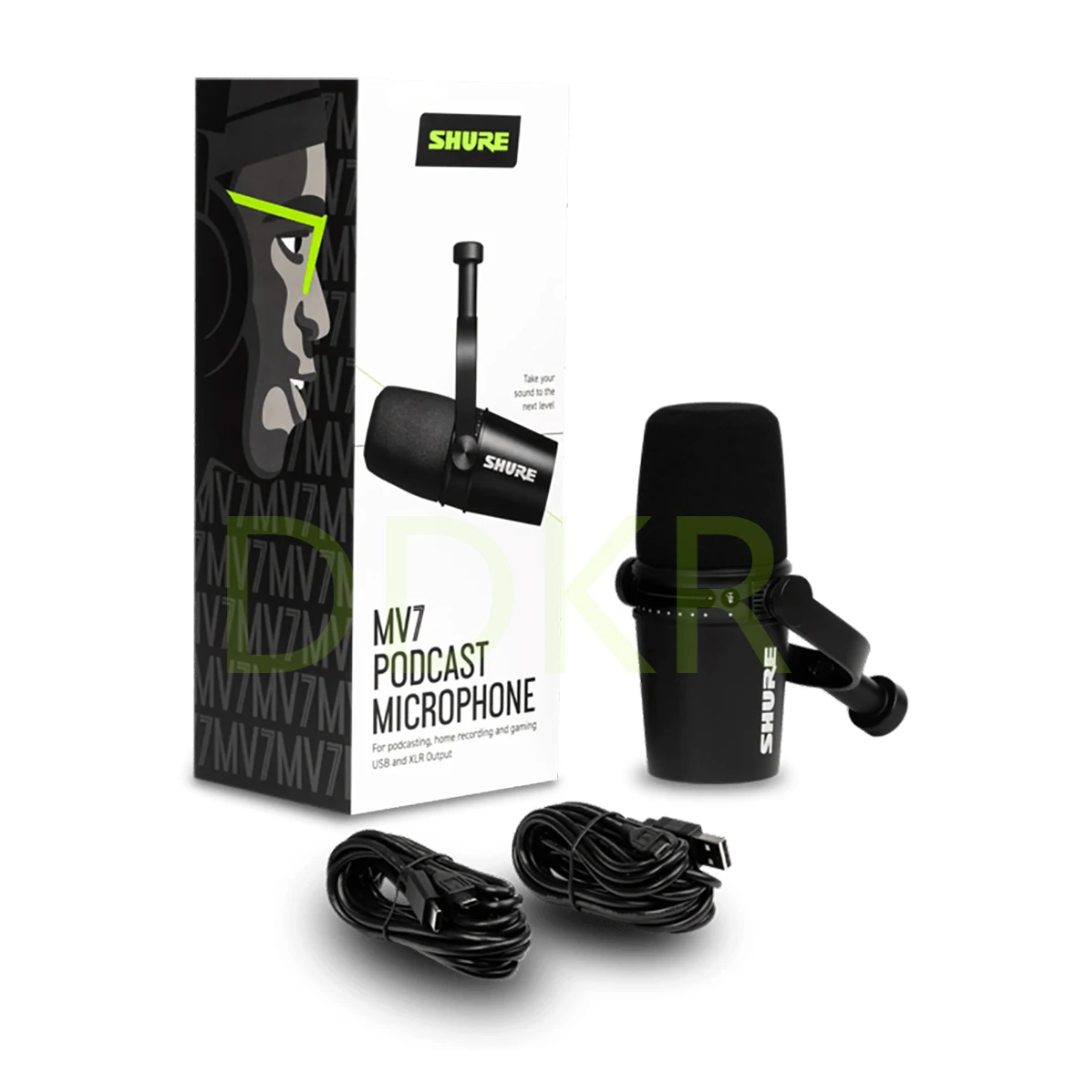 SHURE-USB 풀 메탈 USB, XLR MV7 다이나믹 마이크, 전문 녹음, 라이브 스트리밍, 마이크용 내장 헤드폰