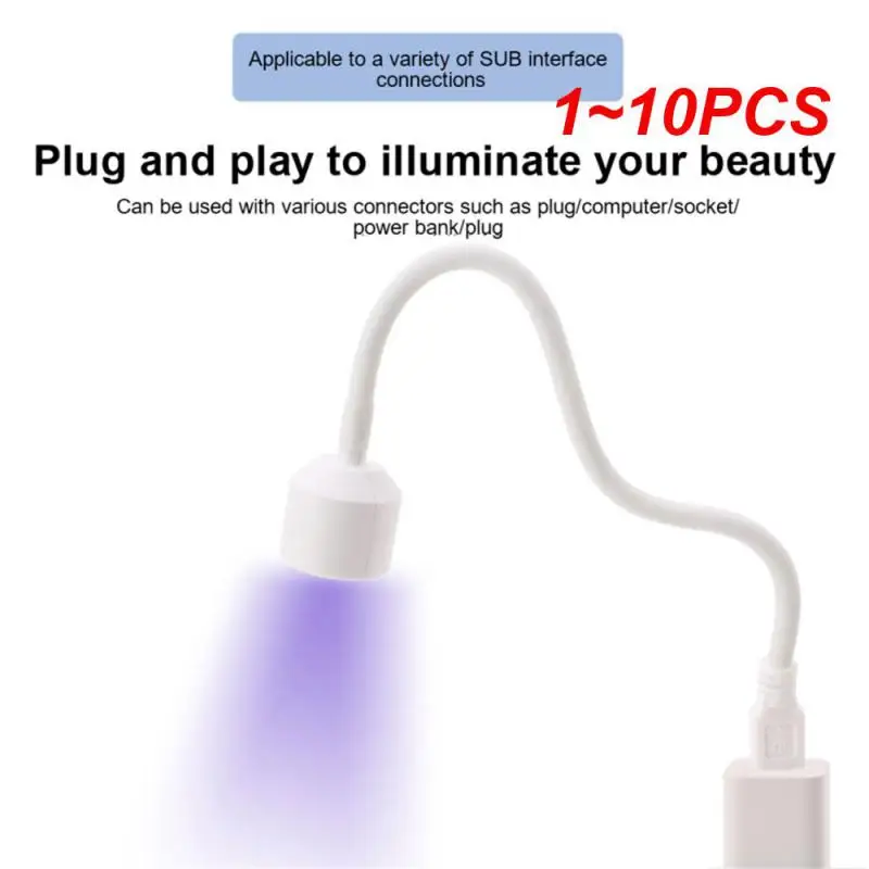 

1~10PCS Portable Nail Dryers Single Finger Quick-drying UV LED Nail Phototherapy Lamp Nail Baking Lamp Nail Art Tools