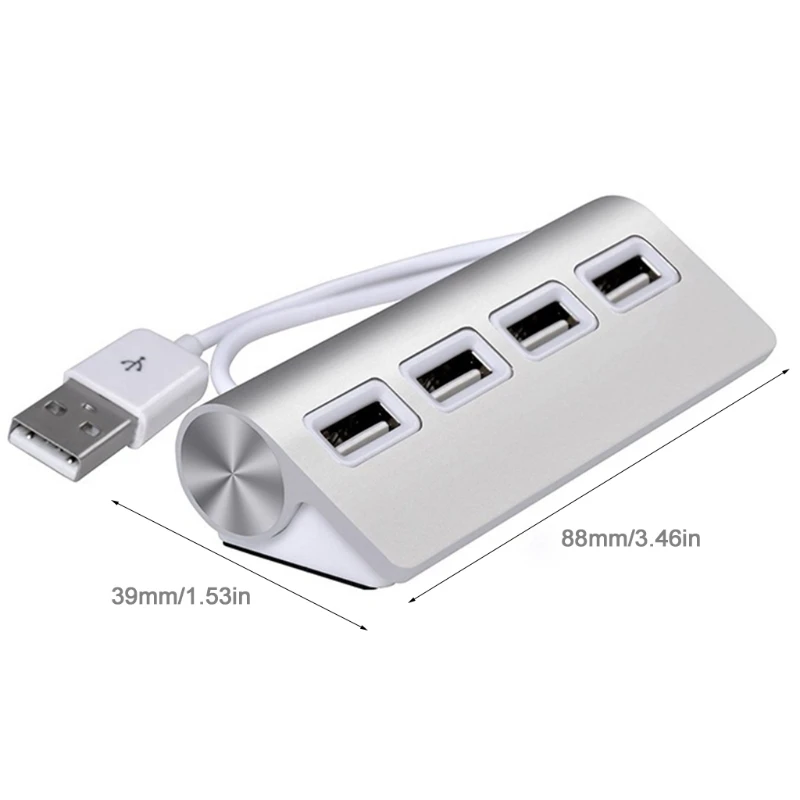 Mini Multi-Port USB 2.0 Hub Multi-USB Splitter Adapter 4 Ports High Speed