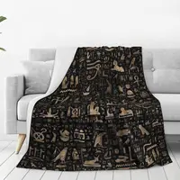 Ancient Egyptian Hieroglyphs Blanket Fleece Super Soft Throw Blankets Sofa Throw Blanket For Couch Travel Throws Bedspread Quilt 2