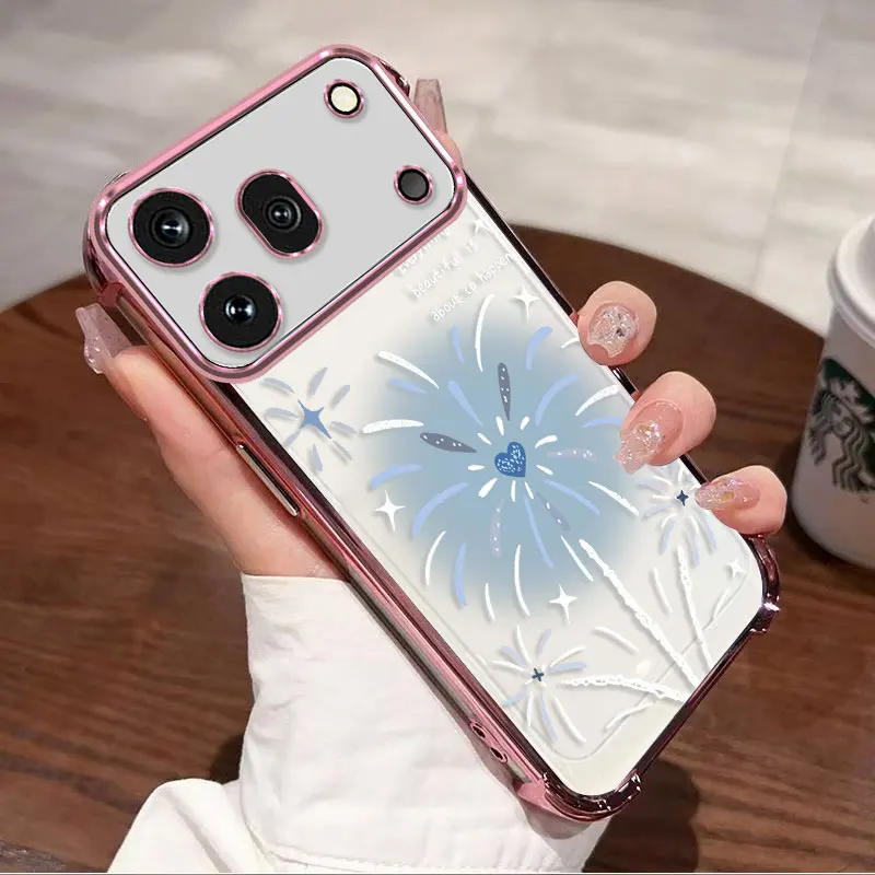 Elegant Plating Protective Cover - Flexible TPU Shockproof Design