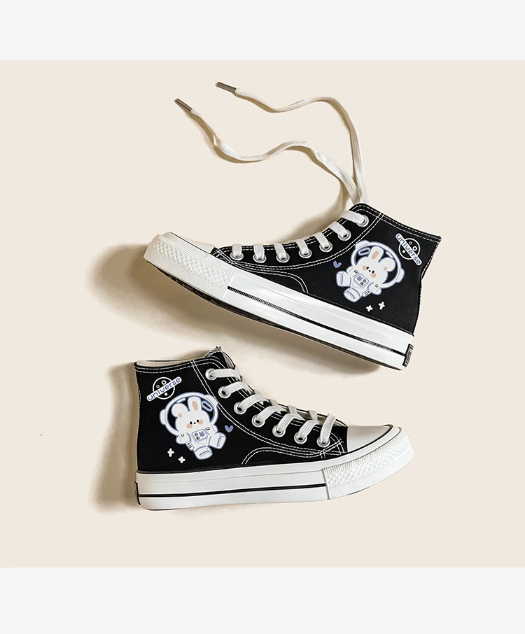 Amy und Michael Anime High Top Leinwand Schuhe Nette Mädchen Studenten Teens Flache Beiläufige Turnschuhe Weibliche Frau Vulkanisieren Schuhe – Detail 6