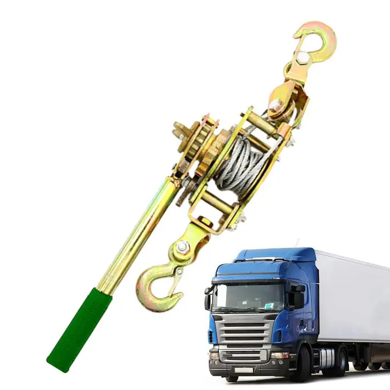 Cable Ratchet Tensioner Rope Tensioner Heavy Duty Ratcheting Lifting Pulley System Wire Ratchet Tensioner with Reinforced Gears