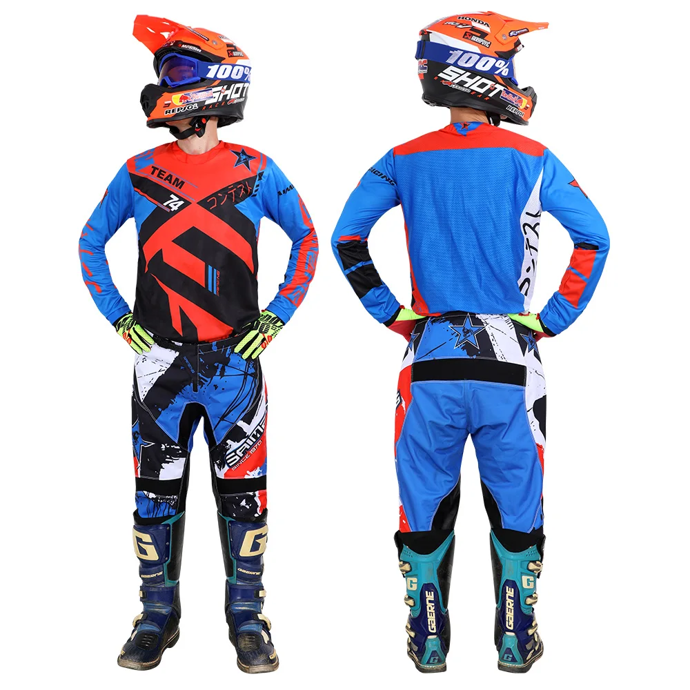 SIZE 20 22 24 26 28 saimeng children's enduro motocross gear set mx jersey pants motorcycle kits mtb Off Road youth racing suit