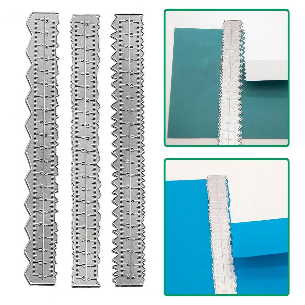 Irregular Edge Ruler Multifunctional Ruler Metal Paper Tearing Set for Diy Craft School Office Irregular for Scrapbooking