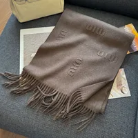 High Quality Scarf Women Winter Autumn Popular Embossed Letter Wool Blended Muffler Female Youth Vitality Warm Solid Shawl Lady - Image 5