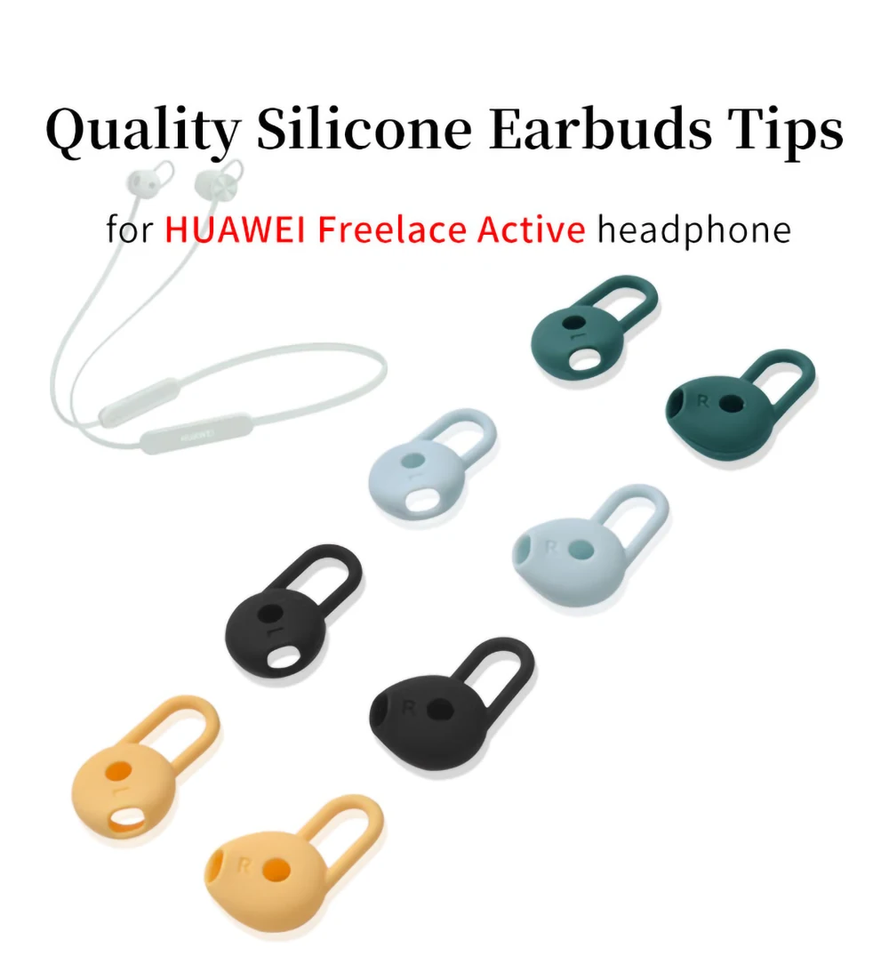 6Pcs Silicone Ear Tips for Freelace Active Earbuds Eartips Neck Mounted Anti-drop Tips Earphone Earplugs