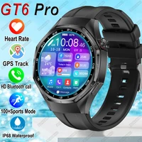 New Watch GT6 Pro Smart Watch Man AMOLED Screen GPS Motion trajectory Bluetooth Call Waterproof Health Monitor Sports SmartWatch
