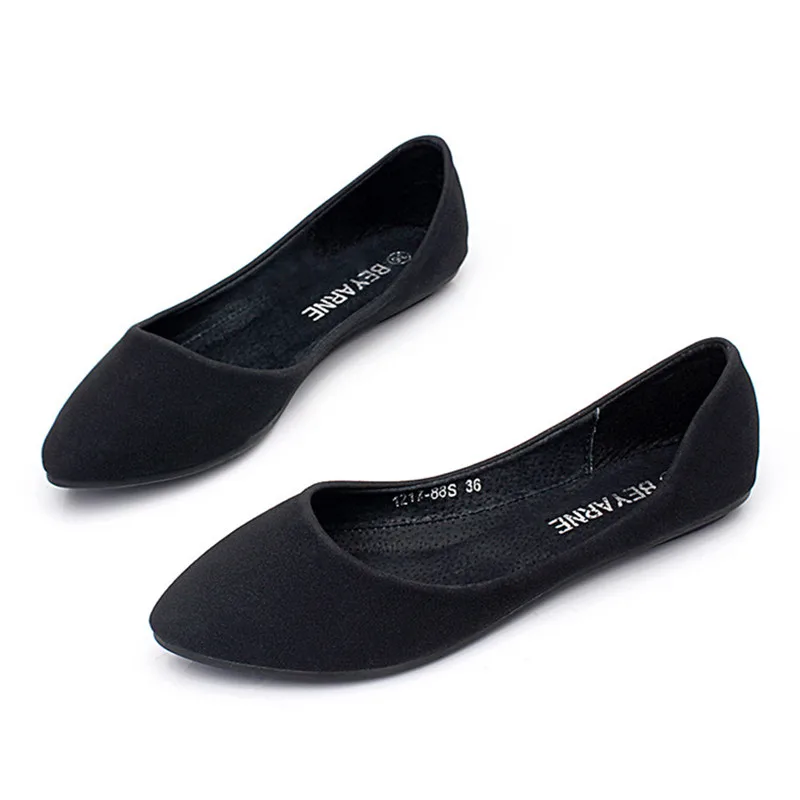 Lady Cheap Candy Color Western Larger Size 33-48 Pointy Closed Toe Cover Heels Flattie Women Single Ballerina Shoes Summer Style 4