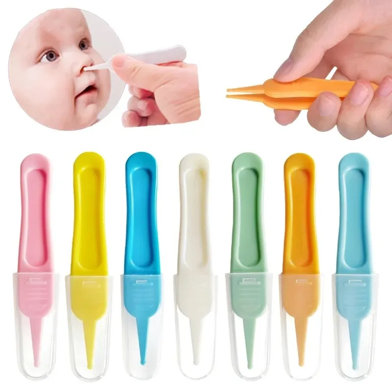 1PC Baby Nose Navel Cleaning Kids Safety Care Round Head Clamp Infant Tweezers Ear Nose Nasal Cleaner Clip Clean Tweezers Tools