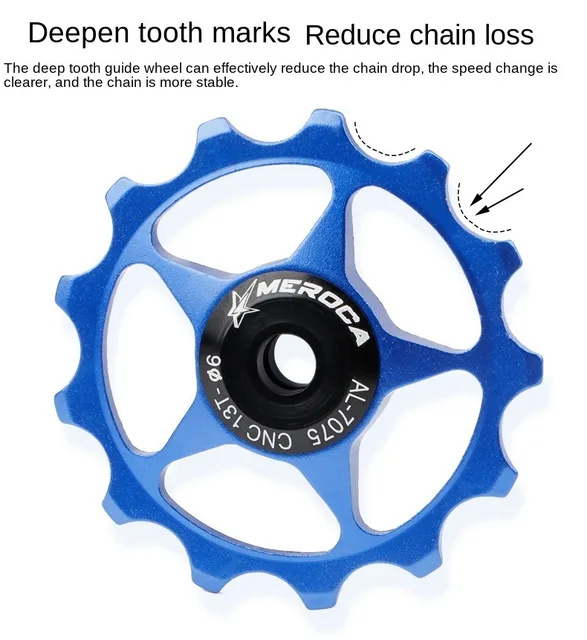 Poulies Jockey Roulements Céramique Poulies Dérailleur Arrière Céramique - 11T/13T - Compatible 8/9/10/11 Vitesses - Vélo Route VTT Pièce Dérailleur Arrière