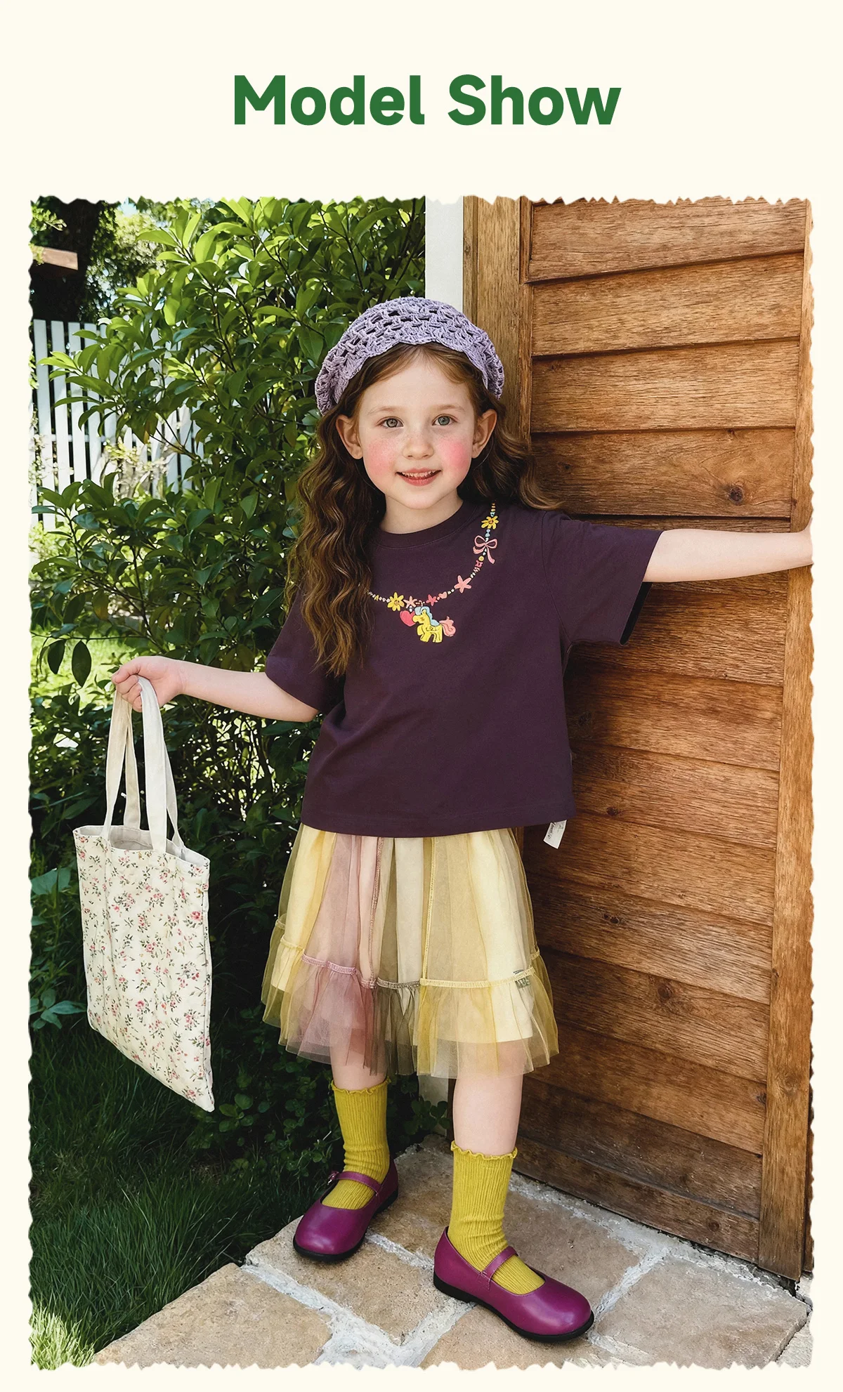 Amila 2026 Sommer Neues Kinder-T-Shirt mit lustigem Halsketten-Print, locker geschnittene Schulterversion, süßes, trendiges Freizeit-Oberteil – Detail 7