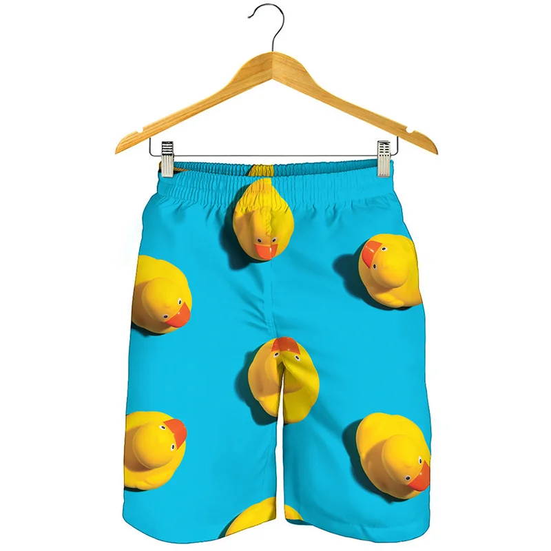 Cute Rubber Duck 3d Print Beach Shorts Men Kids Summer Swim Trunks Sports Street Cool Short Pants Quick Dry Surf Board Shorts 5