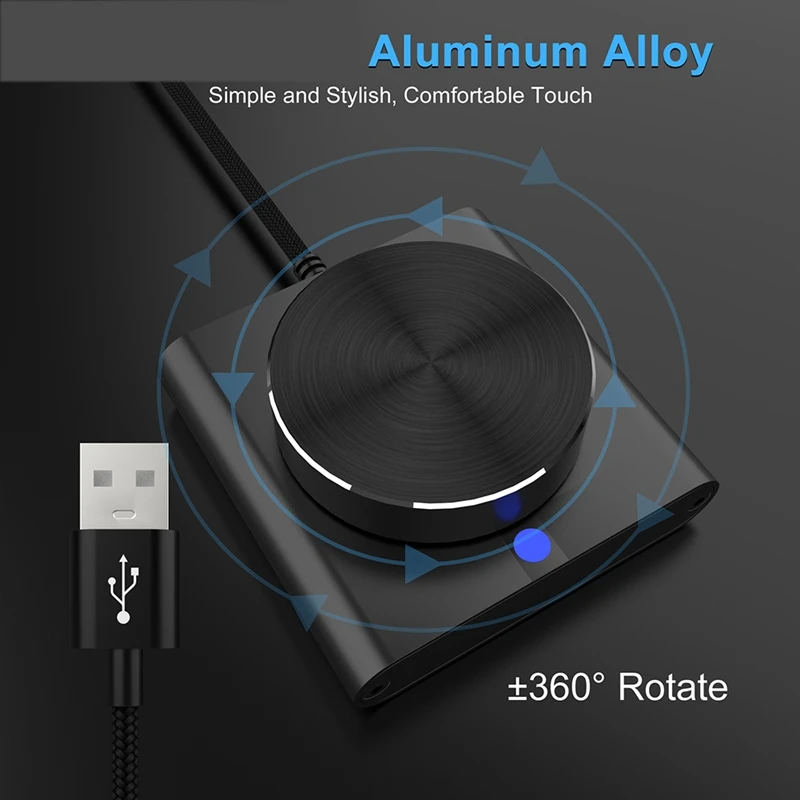 USB Volume Control Knob External Audio Adjuster With USB Cable For PC Speaker Knob Switch