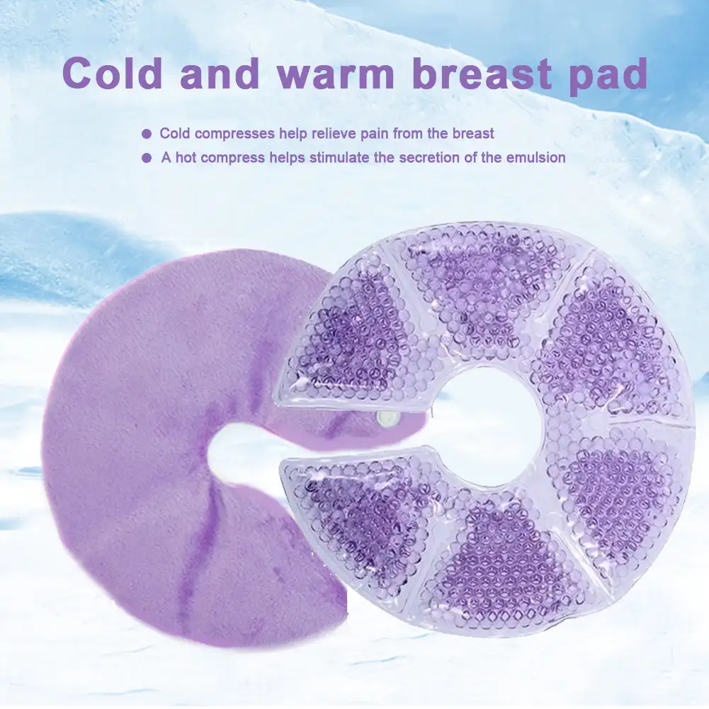 Breast Therapy Pack Chest Stickers Ice Pack Pads Hot or Cold Use for Pain Relief Nursing Mother Hot Cold Breastfeeding Gel Pads 4
