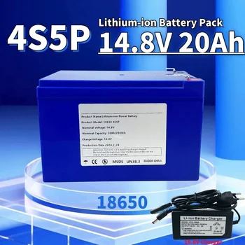 Batteria agli ioni di litio 4S5P 14,8 V 20 Ah 18650 BMS integrata adatta per apparecchiature da 16,8 V, inverter ad alta potenza, auto turistica solare