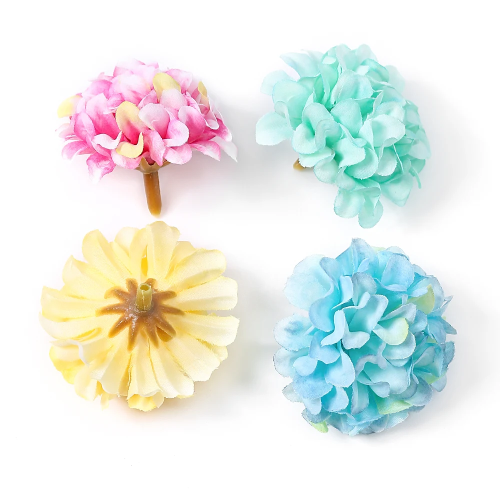 HhBdy 40 Pezzi Teste di Fiori Artificiali, Fiore di Simulazione del Tessuto, Fiori Artificiali Margherita Teste di Fiori, Fiori Finti per Decorazioni per Matrimonio Casa Artigianato Decorazione(Rosa