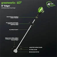 60V 8" Brushless Cordless Edger 2.0 Ah Battery and Charger Included with Curb Wheel Perfect Edging Every Time 2