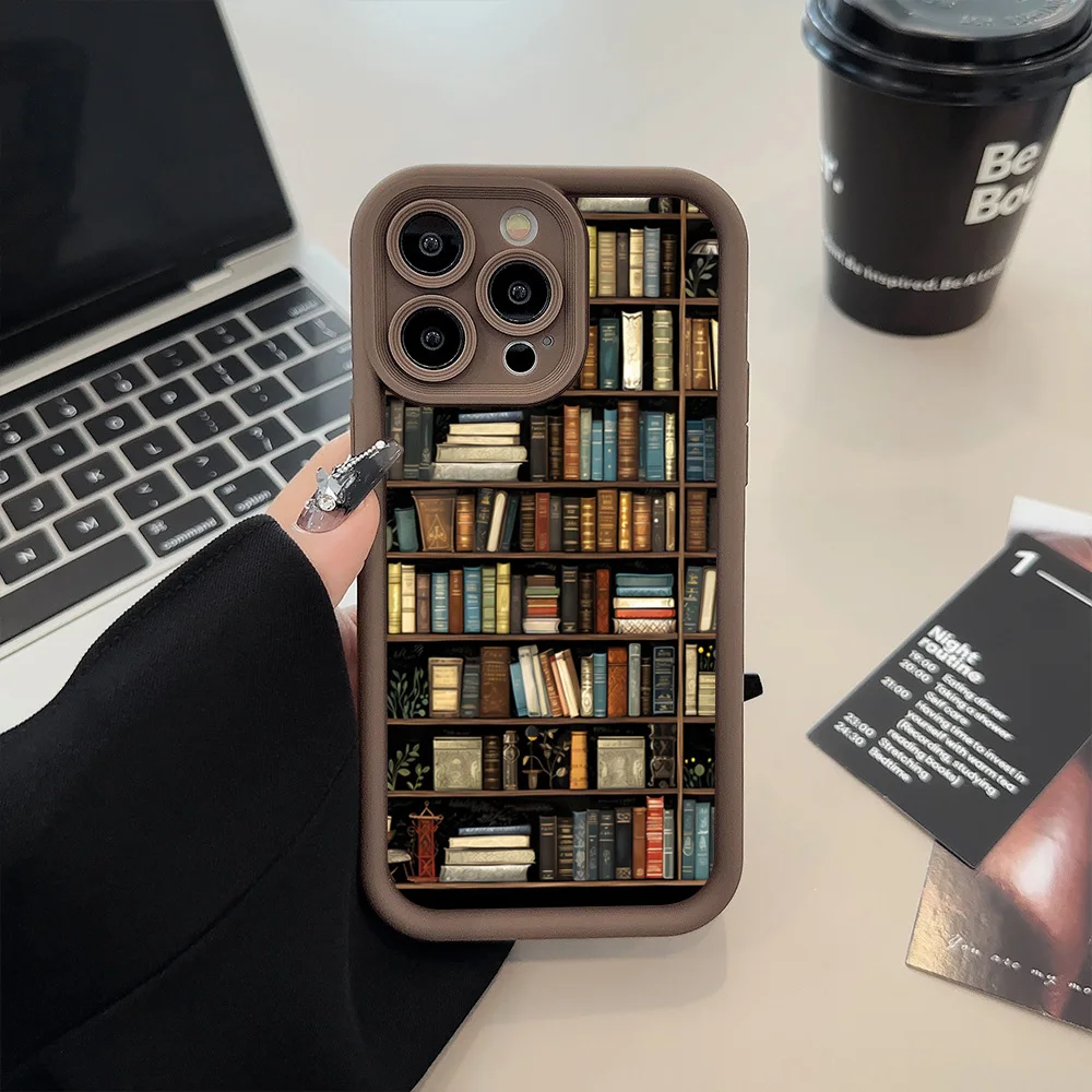 Book Shelf Creative Pattern Soft Candy Phone Case
