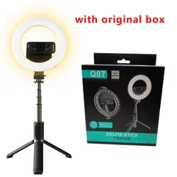 Rechargeable LED Selfie Ring Light with Tripod Stand and Wireless Remote for Video and Live Streaming (Q07)