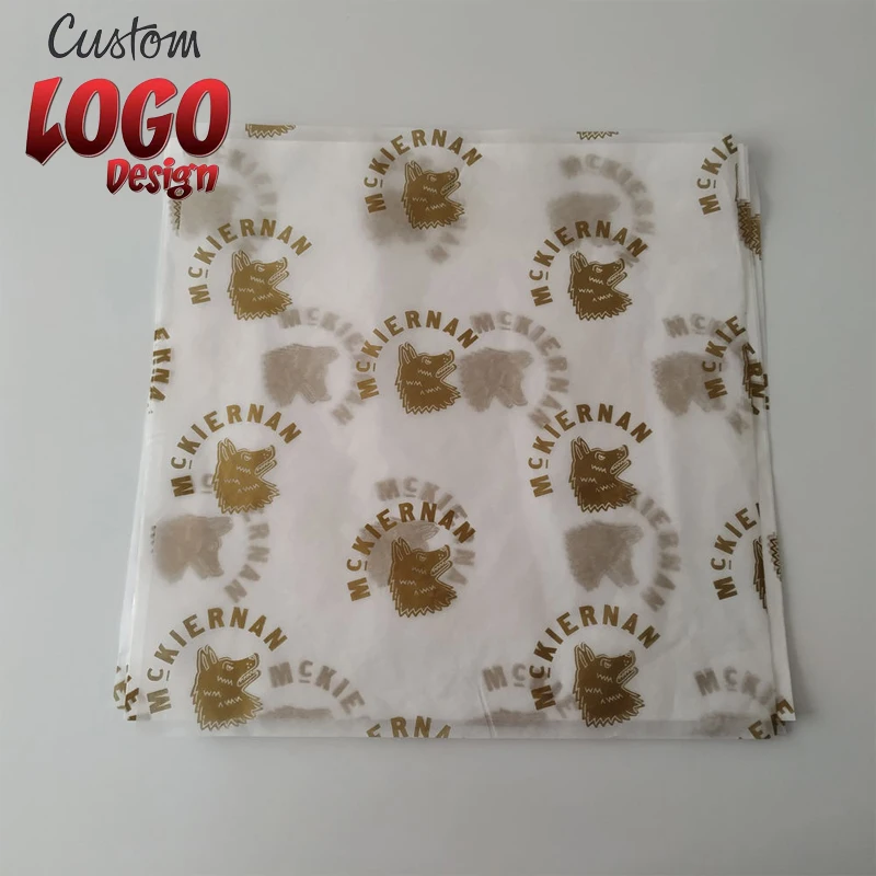Printed and Size Food Safe Grade burger paper Greaseproof Deli Meat Wrapping Wax Paper for Hot Dog Chicken