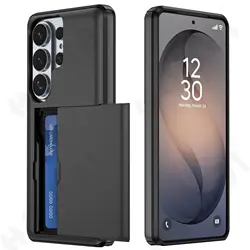 Slim Wallet Case with Hidden Card Slot and Protective Cover for Galaxy S26 Ultra Plus (Black)