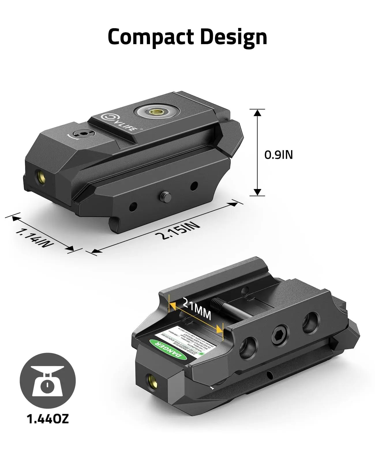 MIDTEN Rechargeable Green Laser Sight Pistol Upgraded Low-Profile Sight Magnetic Charging Port laser sight